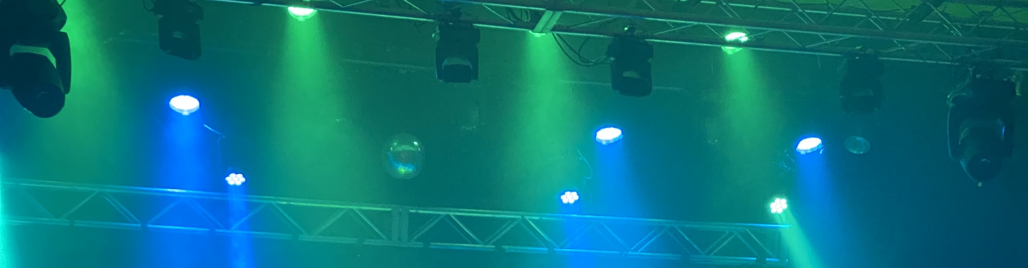 blue and green theater stage lights Orlando